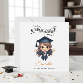 Graduation Congratulations Card with Illustration Julkort