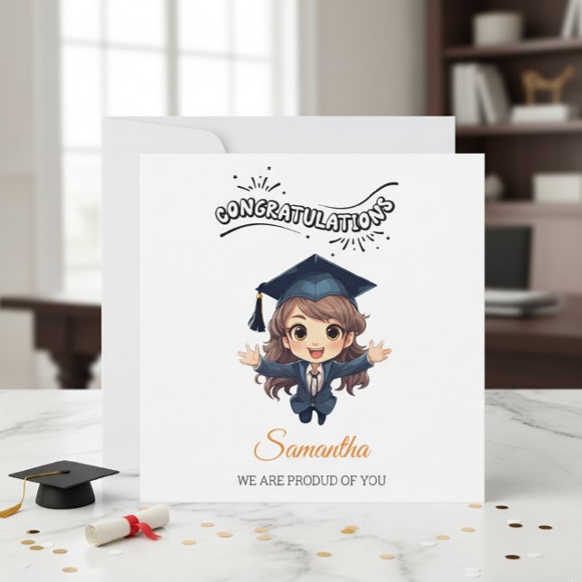 Graduation Congratulations Card with Illustration Julkort (Skapare uppladdad)