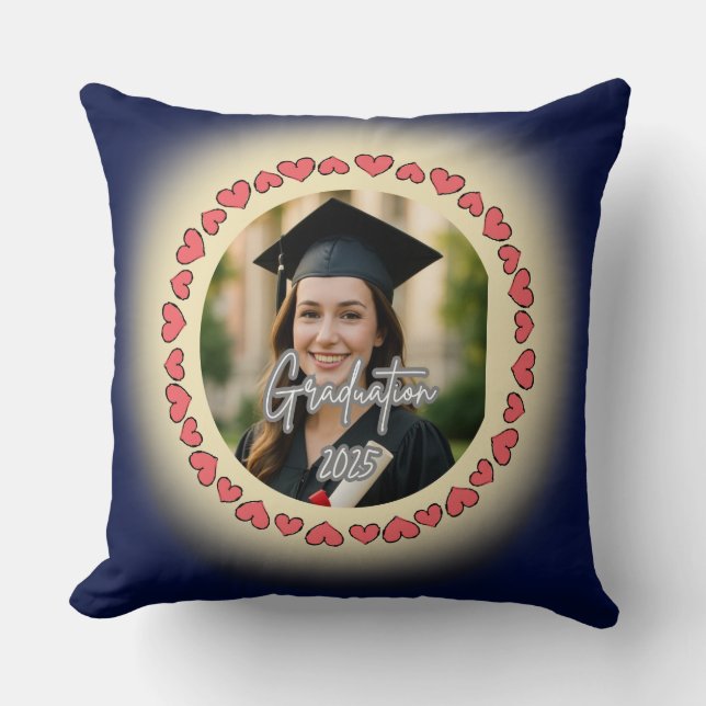 Graduation Custom Photo Throw Pillow Kudde (Framsida)