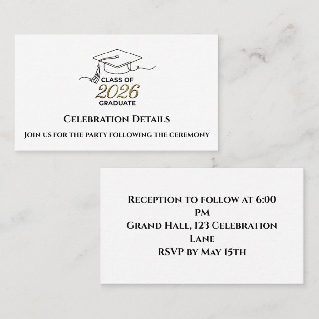 Graduation Details Card | Tarjeta Detalles (Fram/baksida)