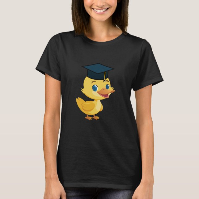 Graduation Duck Duckie Duckling T Shirt (Framsida)