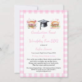 Graduation Feast Wordplay Fun BBQ Invitation Inbjudningar