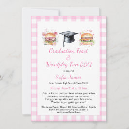 Graduation Feast Wordplay Fun BBQ Invitation Inbjudningar