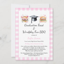 Graduation Feast Wordplay Fun BBQ Invitation Inbjudningar
