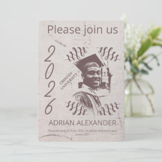 Graduation grayed backdrop custom photo inbjudningar