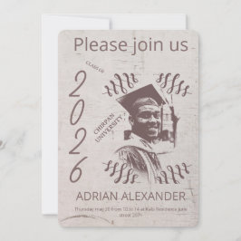 Graduation grayed backdrop custom photo inbjudningar