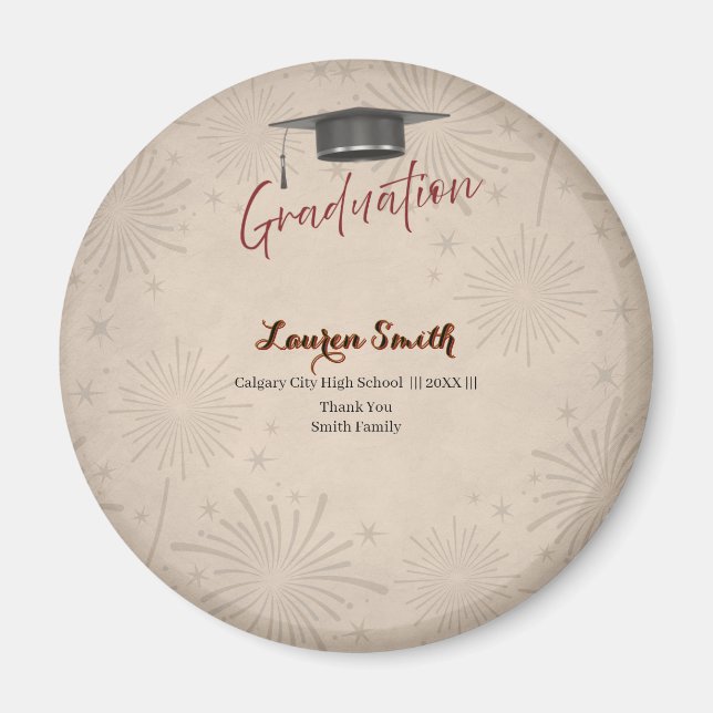 Graduation Guest Book Modern Keepsake  Magnet (Framsidan)