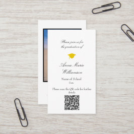 Graduation Invitation Enclosure Card Visitkort