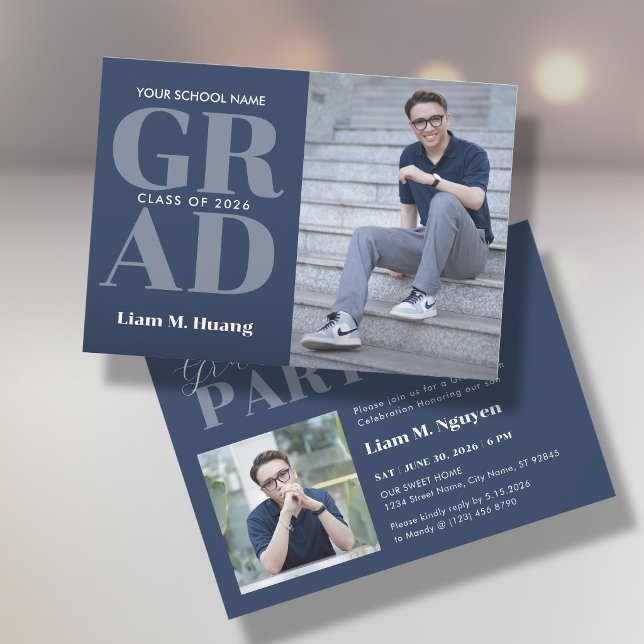 Graduation invitation with 2 Photos Inbjudningar (Skapare uppladdad)