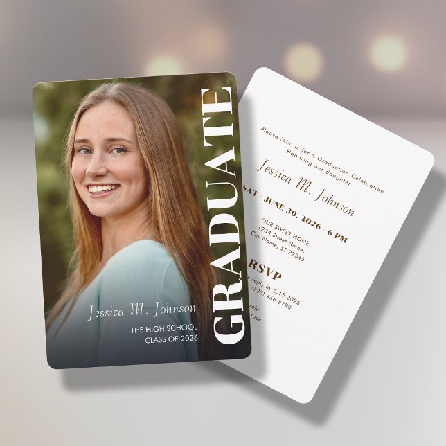 Graduation invitation with photo portrait inbjudningar (Skapare uppladdad)