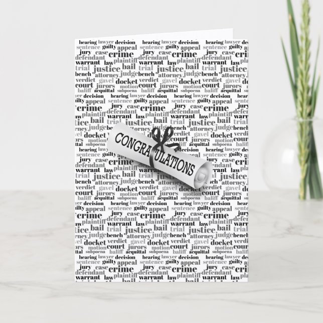 Graduation Judicial Text Word Cloud on White Kort (Framsida)