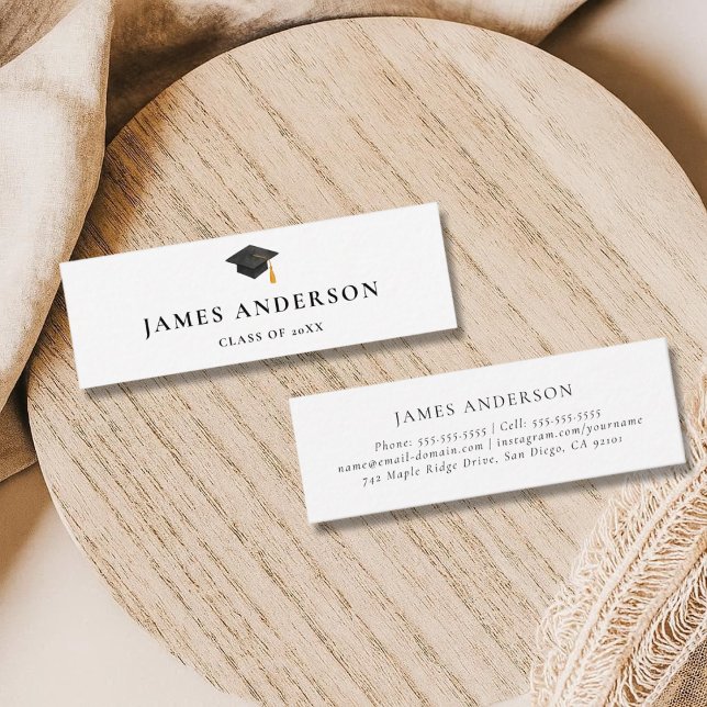 Graduation Name Card Classic Black and White  (Skapare uppladdad)