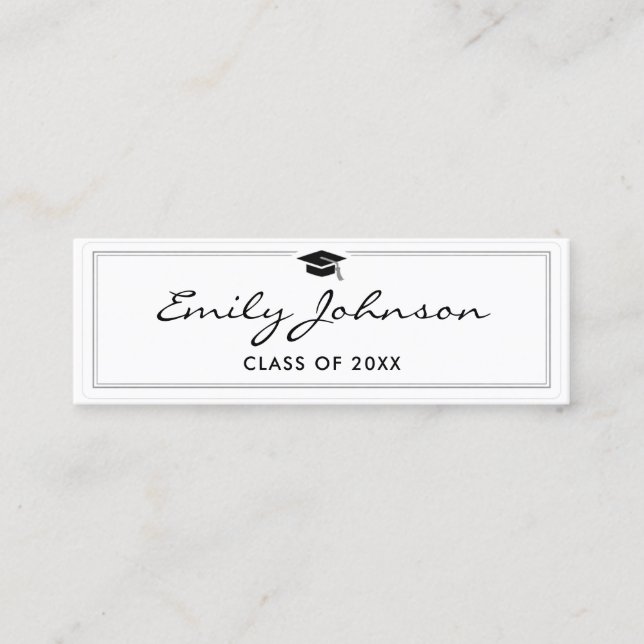 Graduation Name Card - Elegant Classic Insert Card (Framsida)