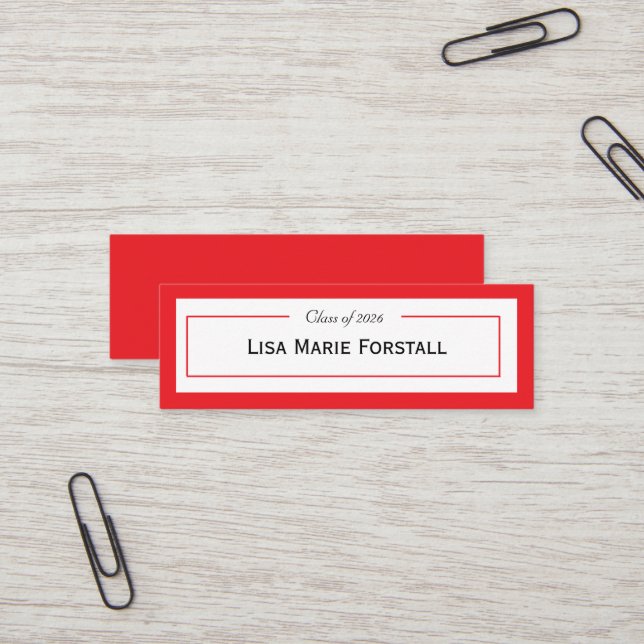 Graduation Name Card Mini Visitkort (Fram/Back In Situ)