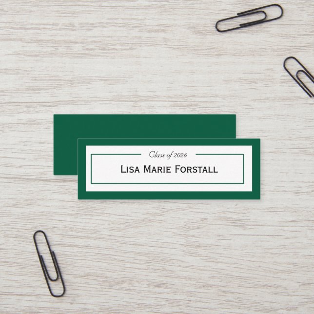 Graduation Name Card Mini Visitkort (Fram/Back In Situ)