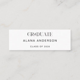 Graduation Name Card Modern Minimalist Mini Visitkort