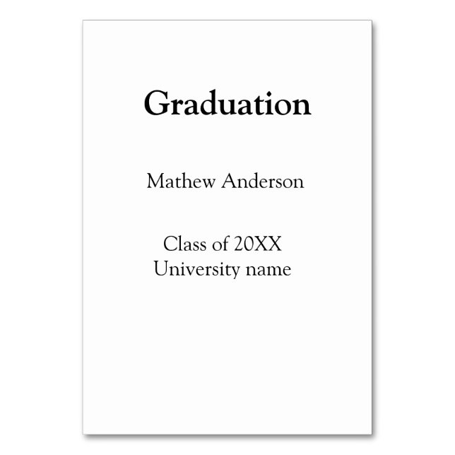 Graduation name class of 20XX university name simp Bordsnummer (Framsidan)