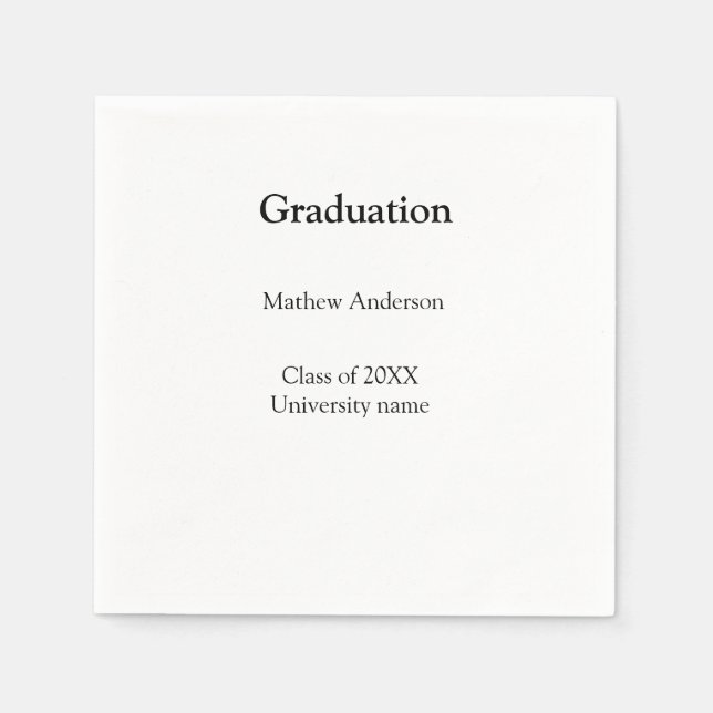 Graduation name class of 20XX university name simp Pappersservett (Framsidan)