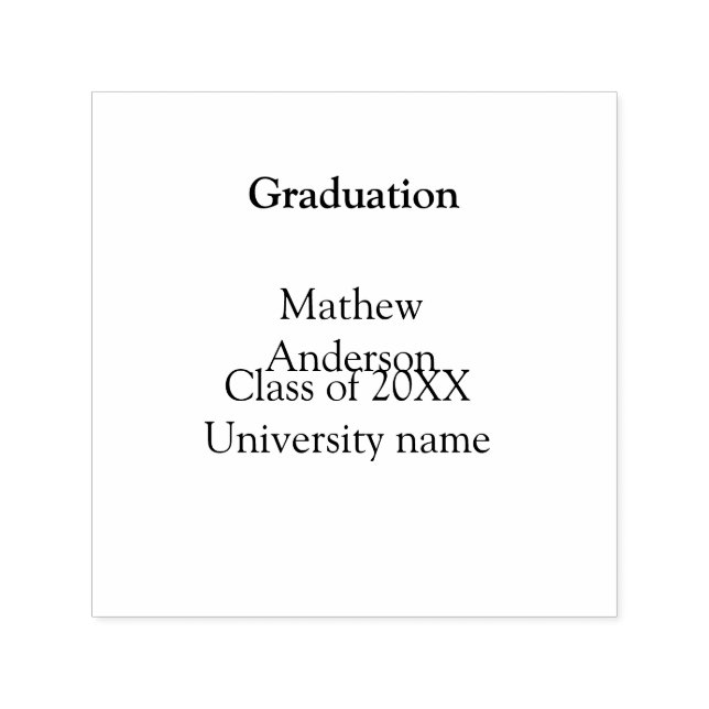 Graduation name class of 20XX university name simp Självfärgande Stämpel (Design)