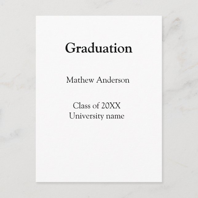 Graduation name class of 20XX university name simp Vykort (Framsida)