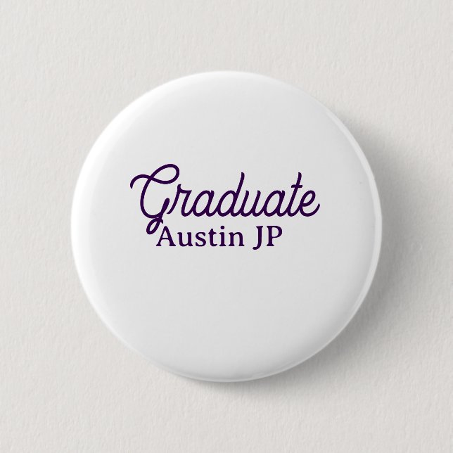 Graduation name purple simple minimal stylish call knapp (Framsida)