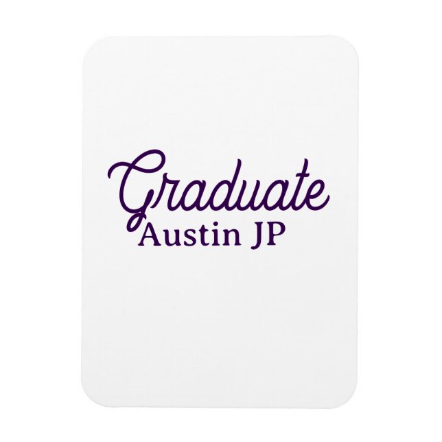 Graduation name purple simple minimal stylish call magnet (Vertikal)