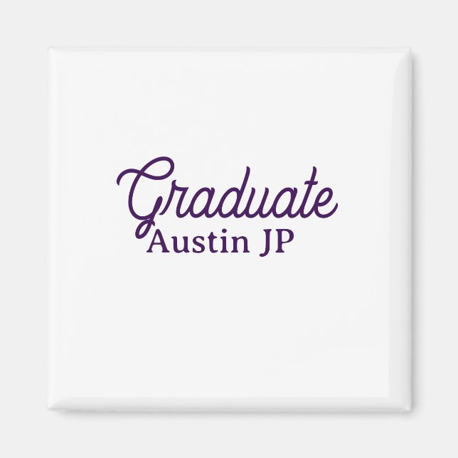 Graduation name purple simple minimal stylish call magnet (Framsidan)