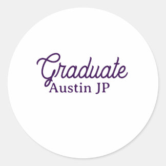 Graduation name purple simple minimal stylish call runt klistermärke