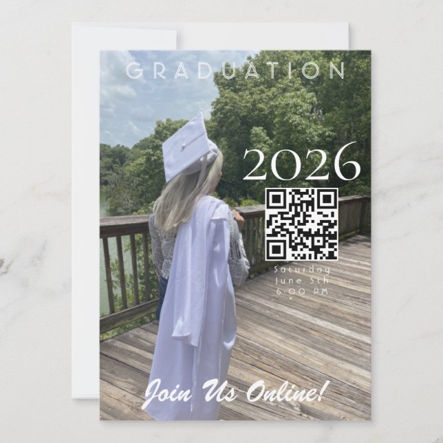 Graduation Online Invitation QR Code 2026 Photo (Framsida)