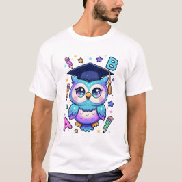 Graduation Owl in Cosmic Sparkles T Shirt