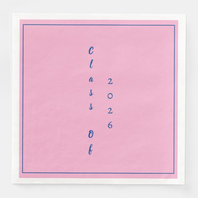 Graduation Party Graduate Class Of 2026 Pink Pappersservett (Framsida)