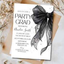 Graduation Party Invitation Black Bow Graduation A Inbjudningar
