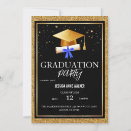 Graduation Party Invitation Elegant Gold Editable  Inbjudningar