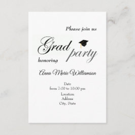 Graduation Party Invitation enclosure card Tilläggskort