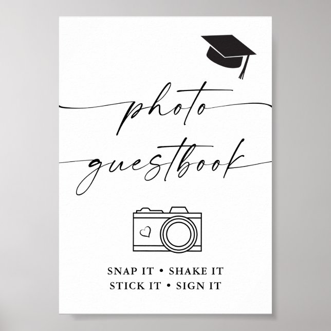 Graduation party photo guestbook snap it, sign it  poster (Framsidan)