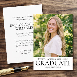 Graduation Party Photo Invitation Enclosure Card Tilläggskort