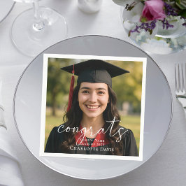 Graduation party photo script congrats luncheon pappersservett