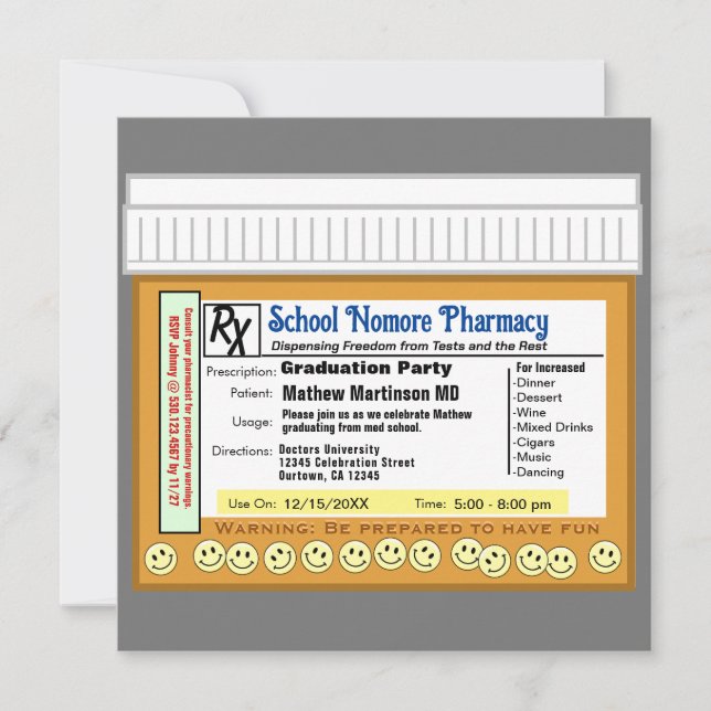 Graduation Party RX för kul Inbjudningar (Framsida)