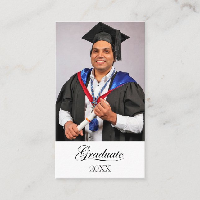 Graduation party Unable to Attend card Visitkort (Framsida)