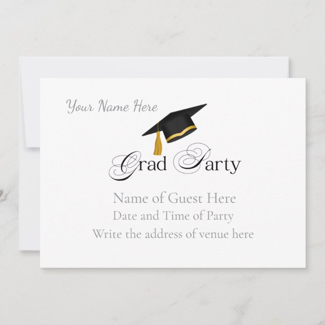 Graduation Party with Custom Name and Class Year Inbjudningar (Framsida)