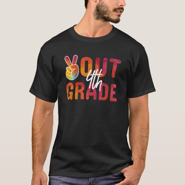 Graduation Peace Sign Out 4th Grade Last Day Of Sc T Shirt (Framsida)