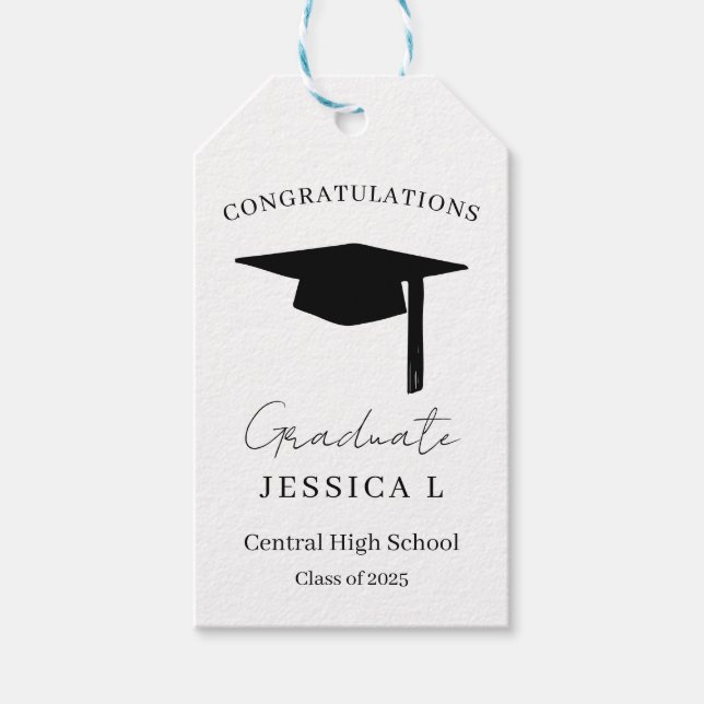 Graduation Personalized Congratulations Graduate Presentetikett (Framsidan)