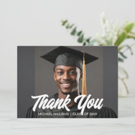 Graduation Photo Bold Script Overlay Graduate Tack Kort