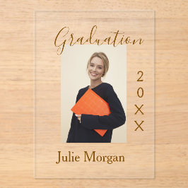 Graduation photo brown golden year 20XX namesimple