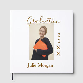 Graduation photo brown golden year 20XX namesimple Gästböcker
