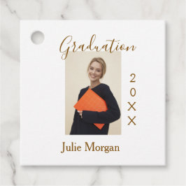 Graduation photo brown golden year 20XX namesimple Gåvor Etiketter