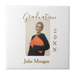 Graduation photo brown golden year 20XX namesimple Kakelplatta