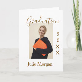 Graduation photo brown golden year 20XX namesimple Kort