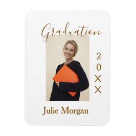 Graduation photo brown golden year 20XX namesimple Magnet