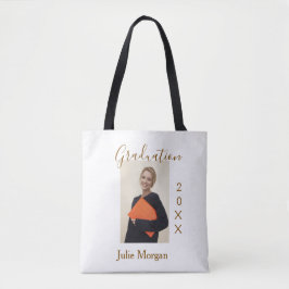 Graduation photo brown golden year 20XX namesimple Tygkasse